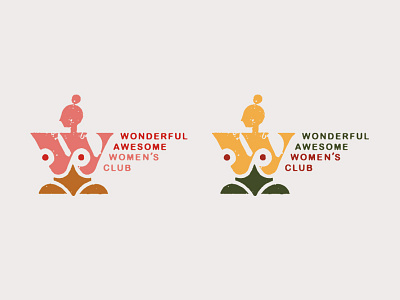 Wonderful Awesome Women's Club branding design font girl holatania human icon illustration logo logo design mark minimal tania orozco texture type typography w women wonderful wonderful awesome womens club