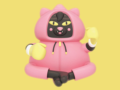 Maneki Neko (Boxer) 3d boxer illustration maneki neko