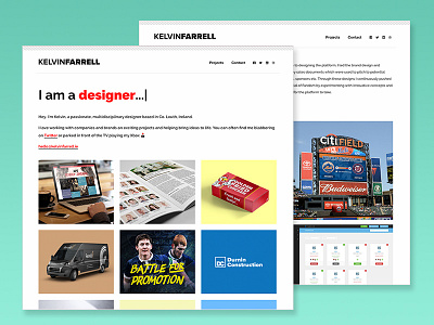 Refreshed personal website - www.kelvinfarrell.ie black branding design designer ireland logo personal portfolio red type typography ui web web design website
