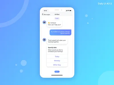 Direct Messaging - #013 🤖 app bot dailui daily 100 daily art flat interaction interface message app robot ux ux design