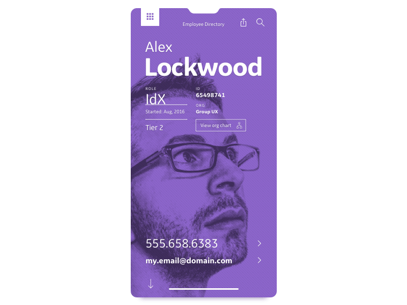 DailyUI - 006 - User Profile contact dailyui design iphone x layout mobile profile purple typography ui ux