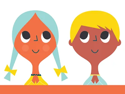 Pray children childrens book illustration kids pray