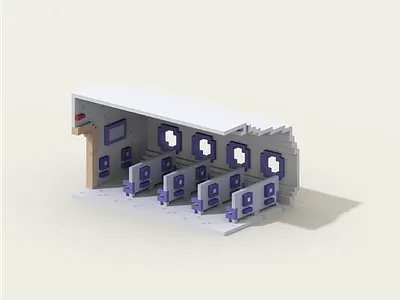 Aircraft Interior 3d aircraft airplane interior magicavoxel model unity unity3d voxel voxelart