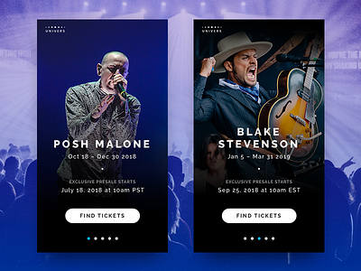 Univers – Event App app booking design event famous studio interaction mobile mobile ui ticketing ui ux
