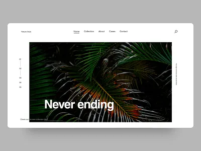 Nature Style | Landing Page design desktop grid helvetica landing page layout typography ui web design