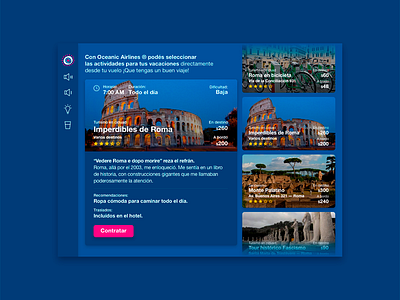 Oceanic Airlines - Planning activities application interactive ui user experience ux uxui