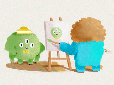 Little Monster Artist 🎨 art bob ross character design digital digitalart illustration mascot