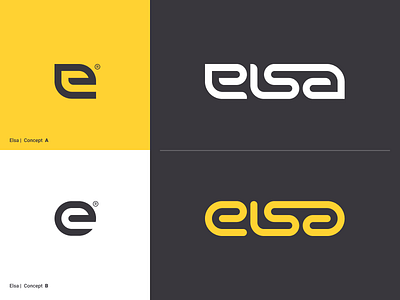 Elsa - A or B app branding identity letter logo mark testing type