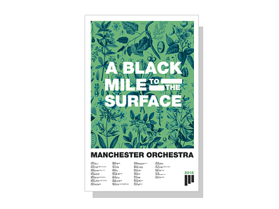 Manchester Poster 2018 2018 ablackmiletothesurface dates dover gig green manchester orchestra poster tour