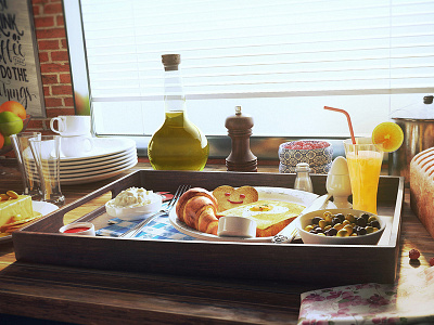 Sunny Breakfast 3d 3d art 3dsmax art cg cgart modeling render substance painter texturing v ray vray