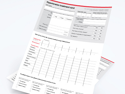 Hypertension treatment cards forms medical paper