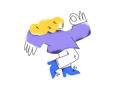Ok! girl illustration purple