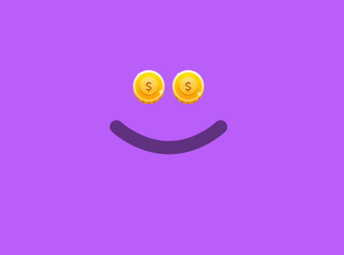 Coin Drop after effects animation design gold illustration lottie micro interactions motion purple sketch smile ui ux