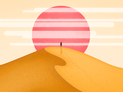 The Empty Quarter desert illustration landscape nature sand sky sun texture