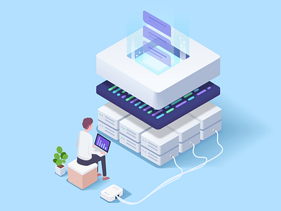 SendBird Cloud Infrastructure api cloud code development illustration infrastructure isometric sdk sendbird