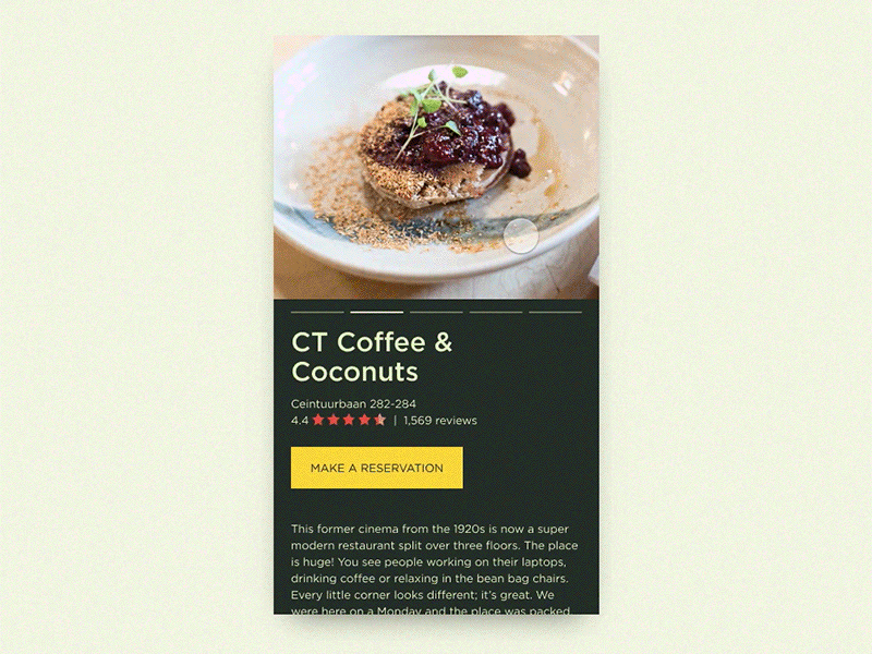 Daily Inspiration 05 animation app carousel daily inspire interaction invision studio made with invision minimalistic mobile prototype swipe ui ui interaction