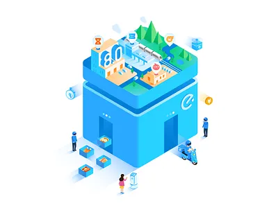 Eleme 8.0 - Splash Screen V3 app blue design eleme illustration splash screen