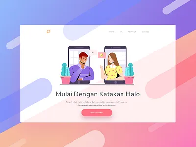 Dating App Landing Page character couple dating illustration landing page love people