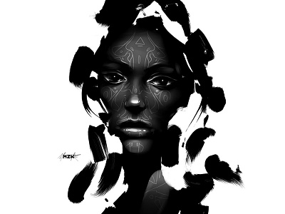 The Black Series — GIRL art artwork dark dark art drawing eyes face girl illustration ink inked portrait sexy tribal