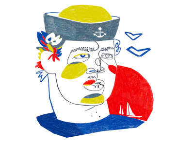 Ruben the Sea Wolf art colour drawing face head illustration man marine portrait sailor sea