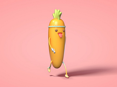 Running Carrot c4d carrot