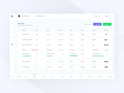 #3 Help desk - projects management application communication design interface management platform ui ux