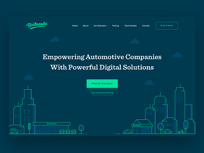 Briteauto Homepage clean colorful illustration inline landing page minimal responsive ui ux web design website