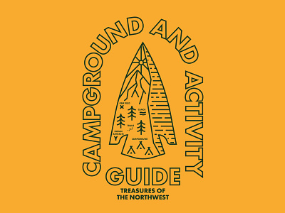 Campground and Activity Guide arrowhead badge branding camp forest futura logo mountain