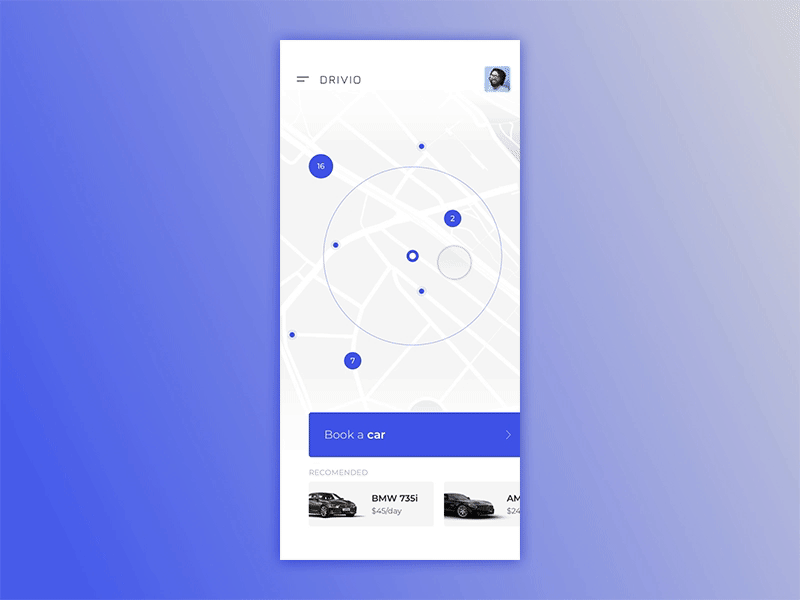 Date Picker - Car Rental animation app design ios prototype sketch typography ui ui design ux
