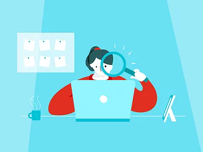 Illustration for "Search" cool colors graphic design illustration search warm colors