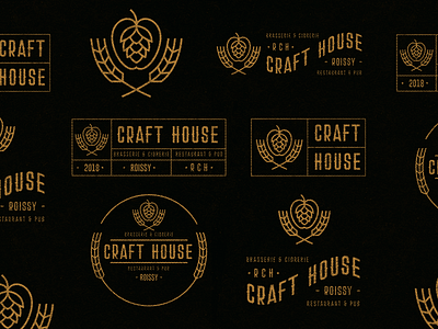 Craft House brand design flat identity illustration lettering logo logotype texture typography