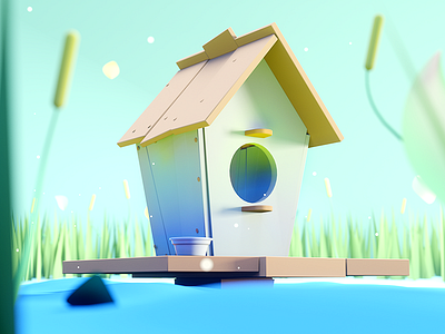 Bird House bird bird house color fantasy forest garden house isometric