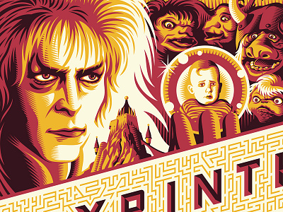 Labyrinth bowie design illustration labyrinth movie posters movies screen printing