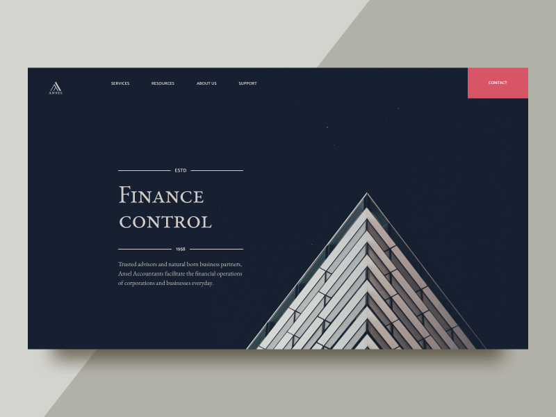 Ansel Finance Landing motion animation brand branding clean corporate finance gif interaction minimal modern motion ui uidesign ux uxdesign web webdesign website