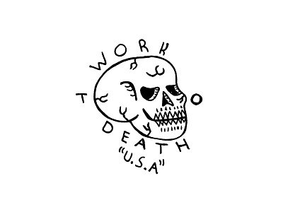 This is America. doodle hand drawn hand type illustration skull usa