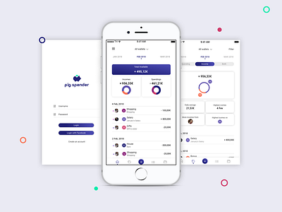 Pig Spender App app collaboration design mobile pig piggy bank savings team ui ux