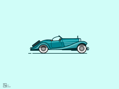 Classic Car artwork car classic car design flat design funny graphic design icon illustration line art logo outline vector