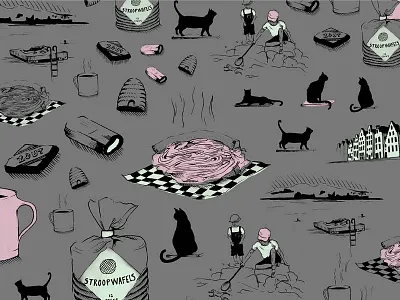 autobiographical pattern art colour design illustration pattern poster print