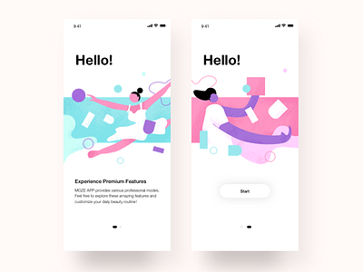 Beauty APP Guide design graphic illustration ui ux