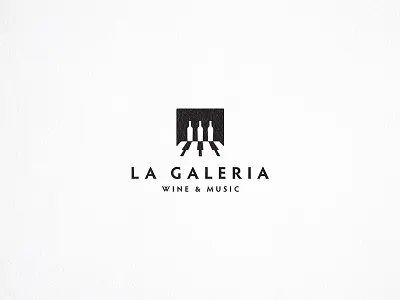 La Galeria dribbble galeria logo logotype music negativespace piano restaurant smart wine