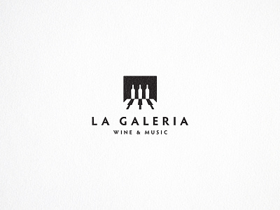La Galeria dribbble galeria logo logotype music negativespace piano restaurant smart wine