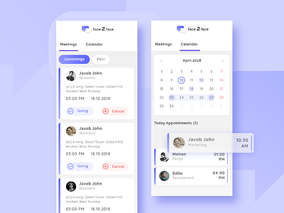 Meeting Schedule app clean design ui uiux vector web