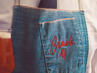 Crush XI Aprons bar brand craft embroiderd livery logo