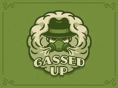 Gassed Up branding gas gassed up logo mask oil smoke stoner vape weed