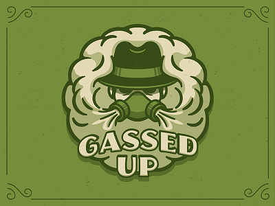Gassed Up branding gas gassed up logo mask oil smoke stoner vape weed