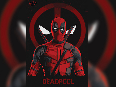 Deadpool illustration poster vector vectorart