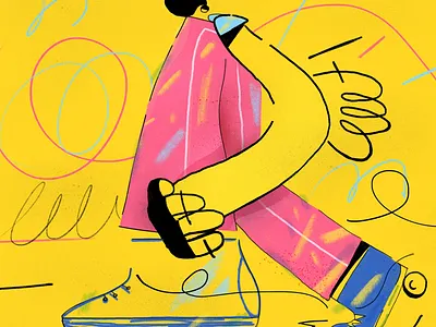 🌿 animation colors design graphic line art minimalist motion movement simple skates yellow