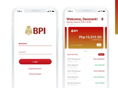 BPI Banking App bank banking ios iphone login ui ui ux ui ux design