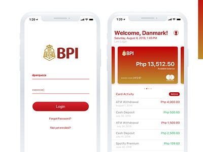 BPI Banking App bank banking ios iphone login ui ui ux ui ux design