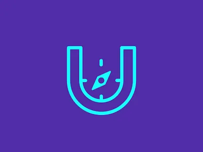 U + Travel branding compass direction logo logo challenge logo design minimal monogram negative space travel